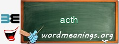 WordMeaning blackboard for acth